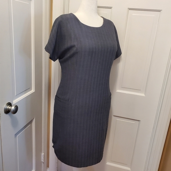 Apostrophe Pinstripe/Herringbone Print Dress Size 12, Classic, Business - Picture 6 of 9